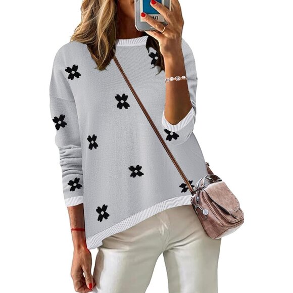 Sweaters - Women’s Knit Sweater Long Sleeve Fall Casual Office Wear Black Small